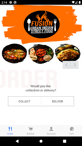 Android application Fusion Indian Street Food screenshort