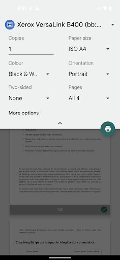 Xerox Print Service Plugin Screen 3