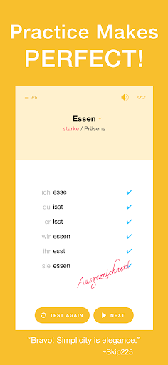 Conjuu - German Conjugation Screen 2