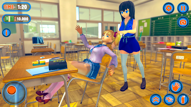 #2. anime bad girl school life sim (Android) By: Doorment Games