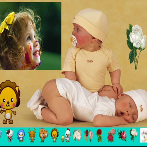 Kids baby photo frame logo