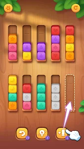 色木ブロック並べ替えゲーム: 暇つぶし脳トレパズルゲーム