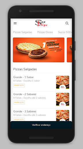 Android application Pizzaria San Felipe screenshort