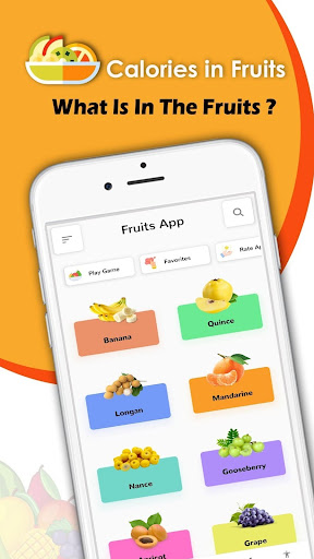 Android application Calories in Fruits screenshort