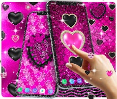 Black pink glitter wallpapersのおすすめ画像4