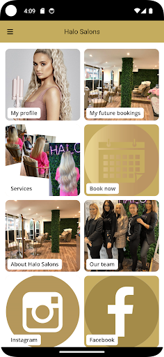 Android application Halo Salon screenshort