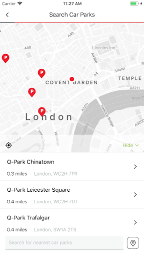 Q-Park Rewards Screen 2