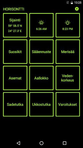 Android application Horisontti Lite screenshort