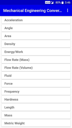Android application Mechanical Engg. Converter screenshort