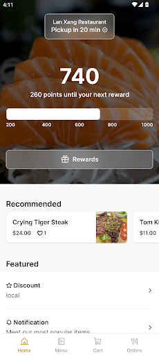 Android application Lan Xang Restaurant screenshort