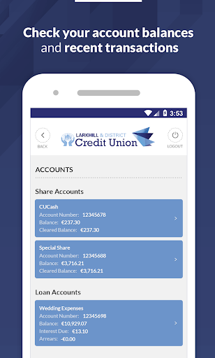 Larkhill Credit Union Screen 2