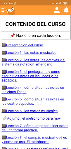 Android application Curso de lenguaje musical screenshort