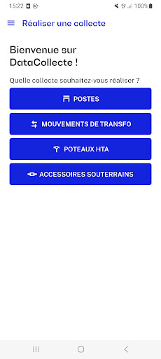 Android application DataCollecte Réseau Enedis screenshort