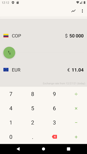 Euro Colombian Peso Converter Screen 2