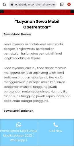 Obet Rent Car Screen 3