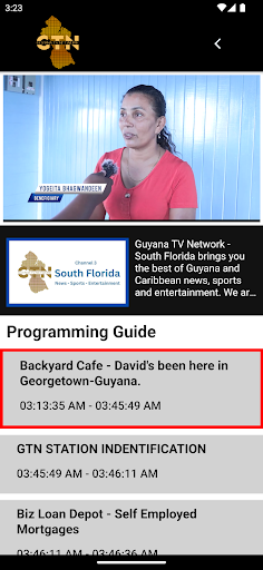 Guyana TV Network Screen 2