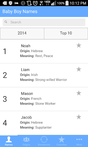 Android application Baby Boy Names screenshort