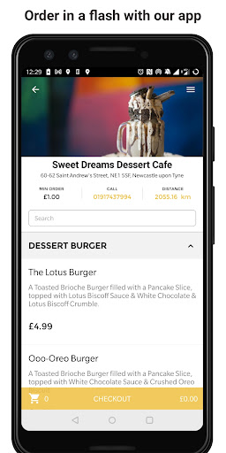 Android application Sweet Dreams Dessert Cafe screenshort