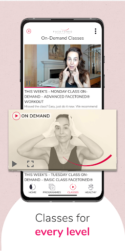 Screenshot of FaceToned Face Exercise App