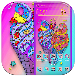 Εικόνα εικονιδίου Colorful Ice Cream Cones Theme