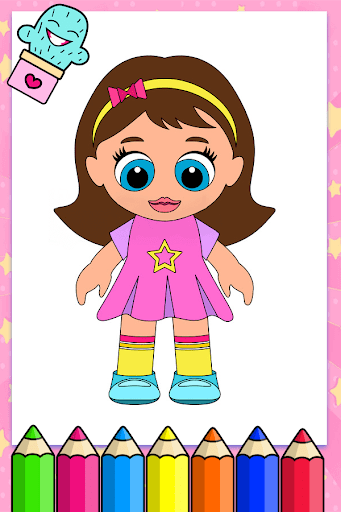 Android application Cute Doll Coloring Book screenshort