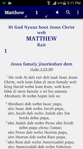 Android application Islander Creole - Bible screenshort