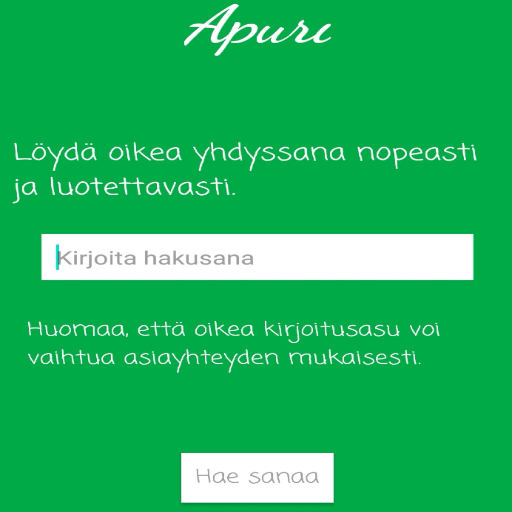 Android application Free Yhdyssana-apuri screenshort