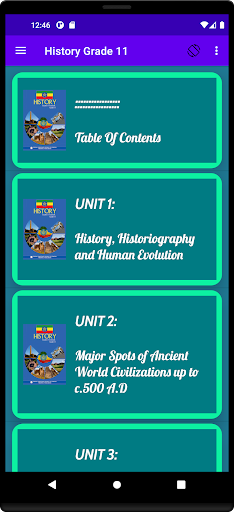 Android application History Grade 11 Textbook screenshort