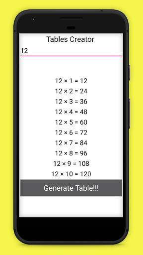 Tables Creator: Learn tables Screen 3