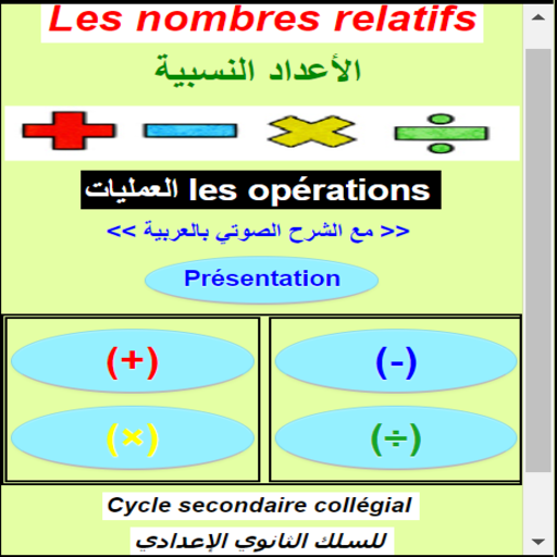nombres relatifs  opérations