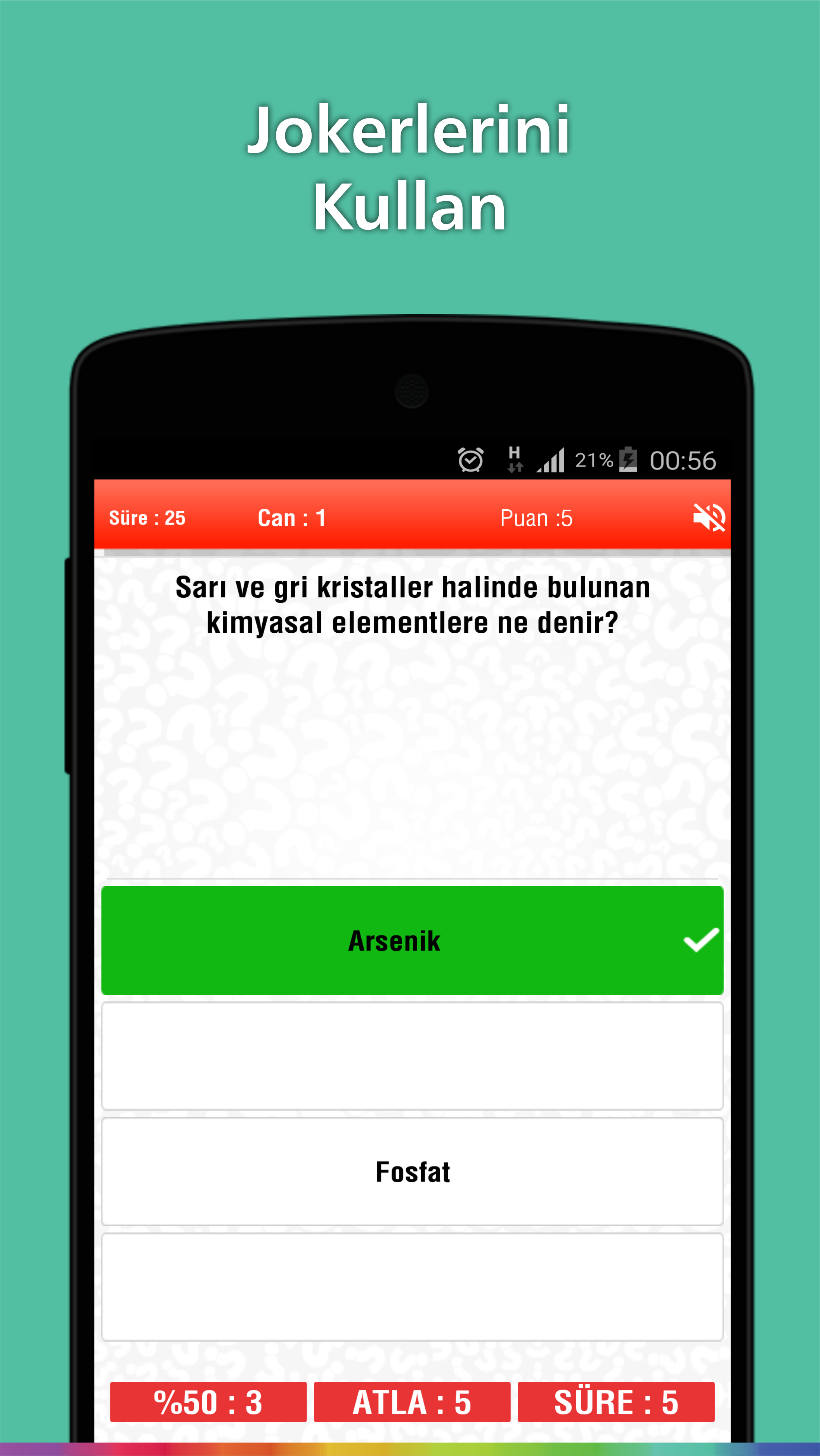 Android application Bilgi Yarışması screenshort