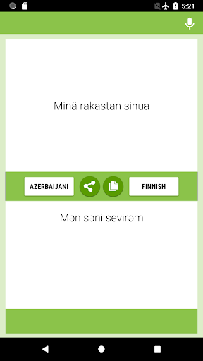 Azerbaijani-Finnish Translator Screen 2