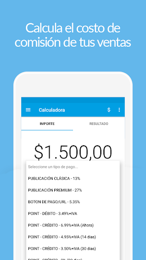 Android application Calculadora Comisiones MP/ML screenshort