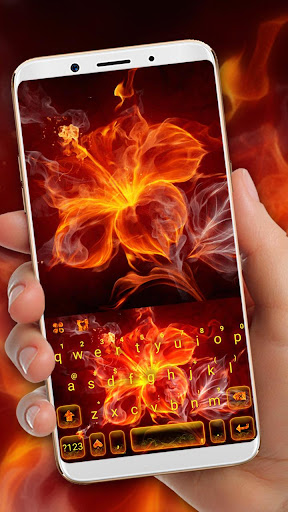 Android application Neon Fire Weed Keyboard Theme screenshort