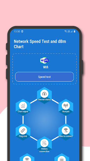 Android application Network speed test & dBm chart screenshort