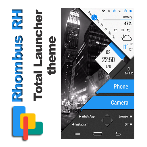 Rhombus RH for Total Launcher logo