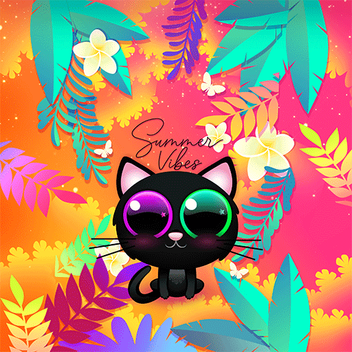 Summer Black Cat - Wallpaper logo