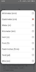 Centimeters to Feet+Inches
