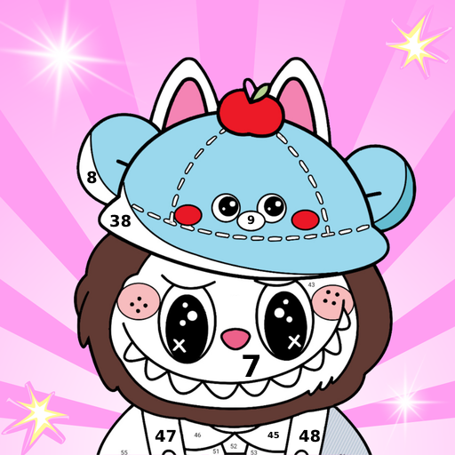 Labubu Coloring by Number Logo