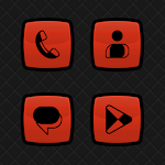 Cover Image of Скачать Royale Black On Red Icons  APK