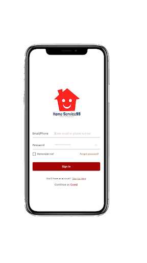 Android application Home Service99 screenshort