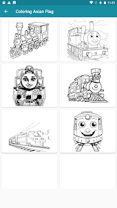 coloring animated trains