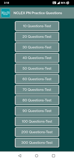 Android application NCLEX PN Practice Questions screenshort