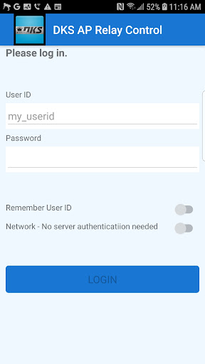 Android application DKS AP Relay Control screenshort