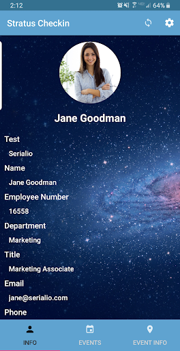 Android application stratus-io: Remote Check-In screenshort