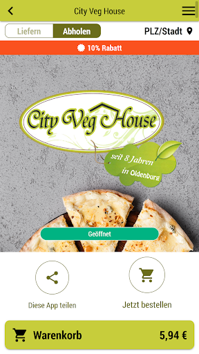 Android application City Veg House screenshort