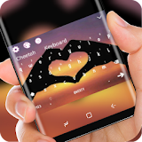 Love Heart Keyboard Hand Silhouette Theme icon