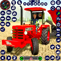 खेती का खेल भारतीय ट्रैक्टर 3ड की आइकॉन इमेज