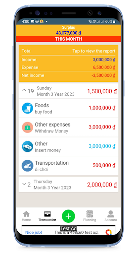 Android application Budget app money management screenshort