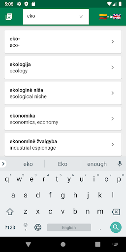 Android application Lithuanian Dictionary - offlin screenshort